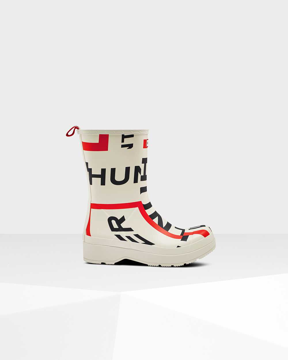 Botas De Agua Hombre - Hunter Original Play Mid-Height Exploded Logo Blancas - JESWGH-586 - Blancas